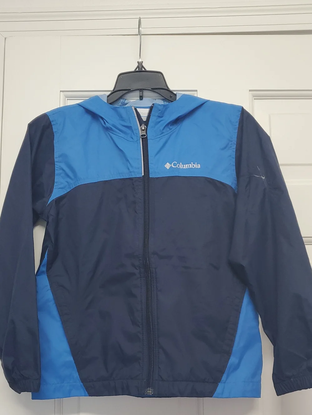 COLUMBIA BOYS Blue and Navy Colorblock Hooded Windbreaker